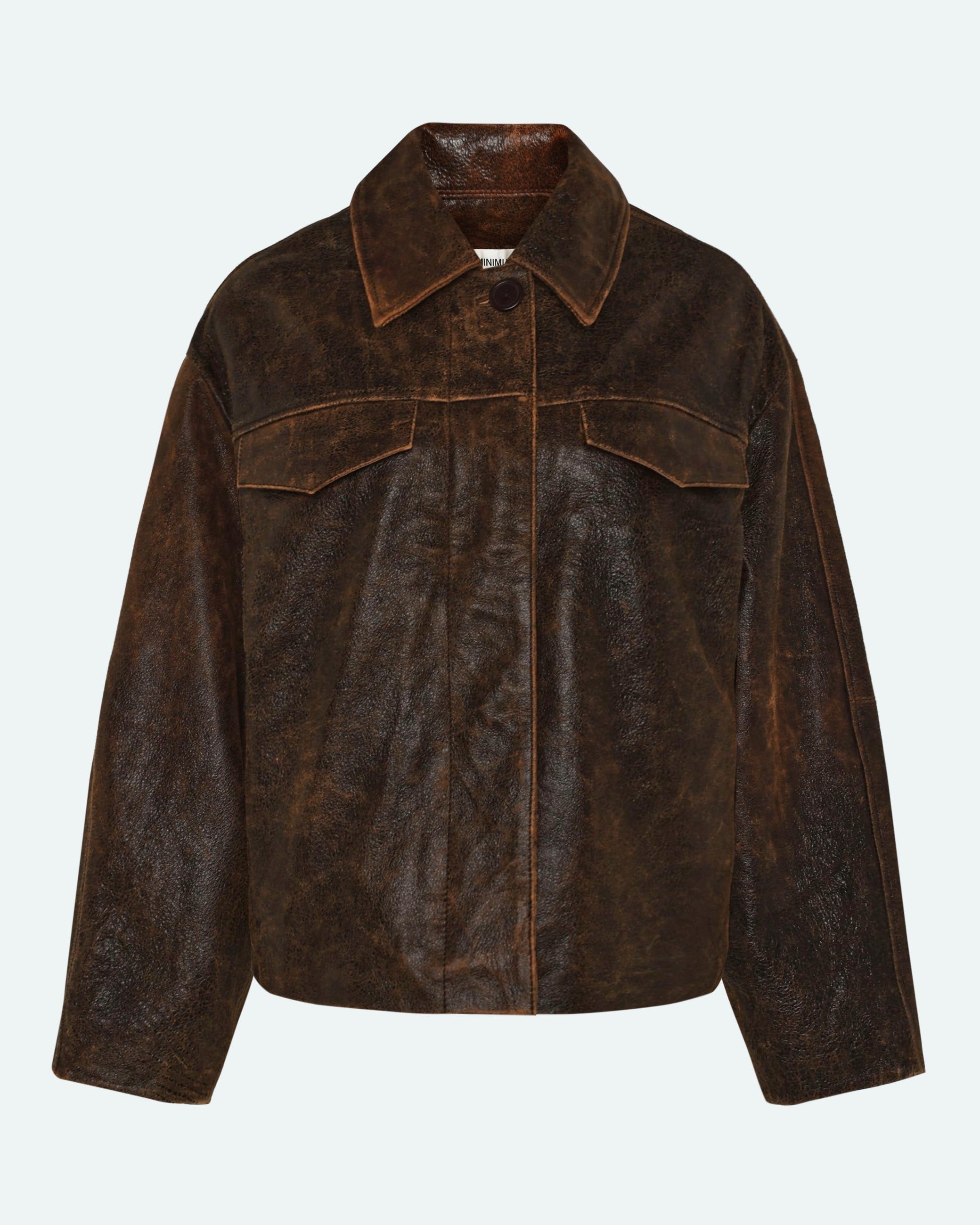 minimum female Tyra jacket 4447 Leather Jacket 1914 Seal Brown